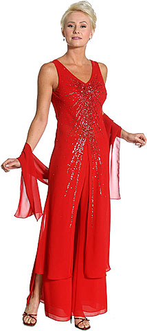 #13580. 2 Piece Beaded Pant Dress.