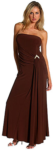 #13621. Strapless Shirred Long Evening Dress.