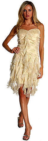 Laces & Ruffled Short Cocktail Dress