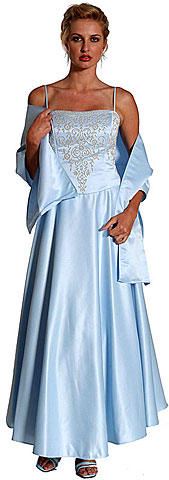#13742. A-Line Spaghetti Strap Formal Dress.