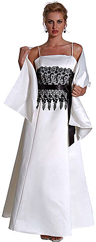 #13755. Lace & Bow Formal Bridesmaids Dress.
