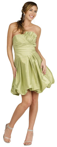 Strapless Pleated Bubble Short Party Dress