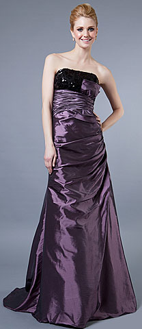 Strapless Ruched Formal Quinceanera Ball Gown with Sequin Bustline. 16092.