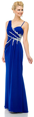 Pleated Long Prom Dress with Jewels & Matching Bolero Jacket. 16114.
