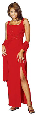 #16818. Crossed Bead Sleeveless Dress.