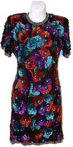 Multi Colored Sequined Short Dress