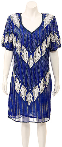 Fully Beaded Knee Length Cocktail Dress