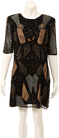 Multi-Colored Pattern Cocktail Dress