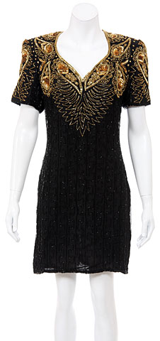 Hearty Drops Hand Beaded/Sequined Dress. 2632.
