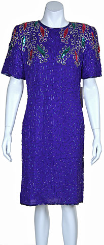 Round Neck Short Sequin Cocktail Dress