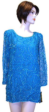 Full Sleeves Sequined Silk Chiffon Blouse