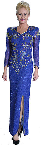 #2982. Keyhole Back Beaded Evening Gown.
