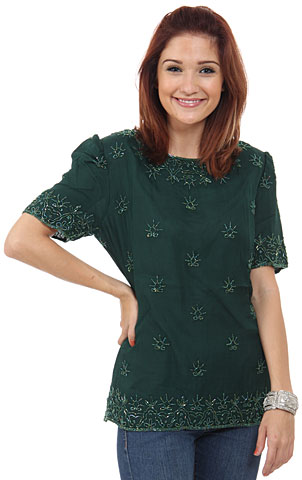 Decorative Bordered Beaded Blouse