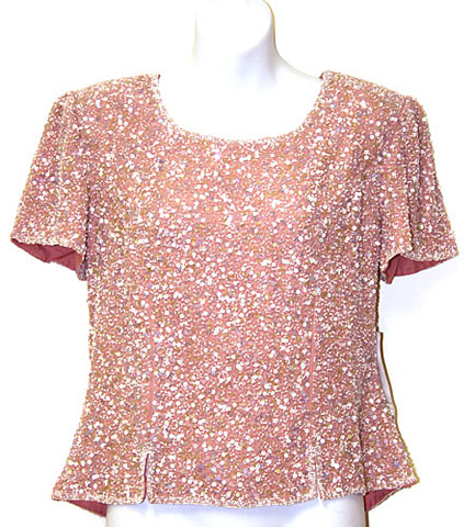 Sequined Blouse with Slits