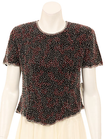 Short Sleeved Fully Beaded Blouse