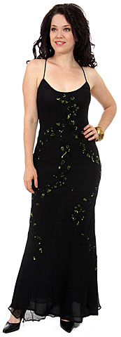 #4405. Two piece Full Length Beaded Formal Dress.