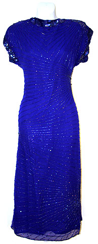 #7184. Sequin Beaded Formal Dress.