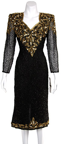 Tea Length Cocktail Dress with Decorative Hem