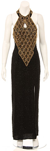 Diamond Design Halter Neck Full Length Gown