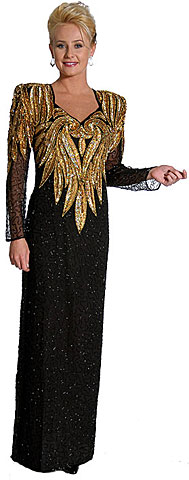 #7661. Keyhole Fully Beaded Evening Gown.