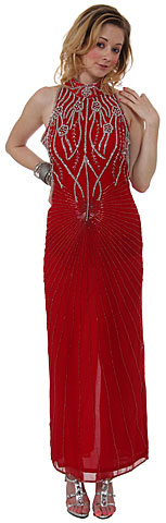 Halter Neck Beaded Formal Dress