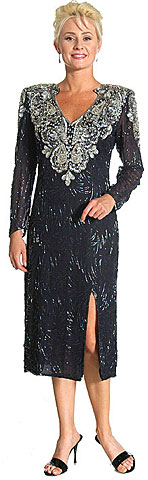 #7686. Leaf Bead Patterned Floral Formal Dress.