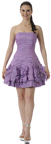 #p7734. Shirred Short Party Dress.