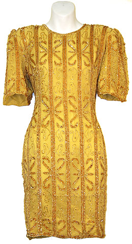 #8090. Tea Length Sequined Cocktail Dress.