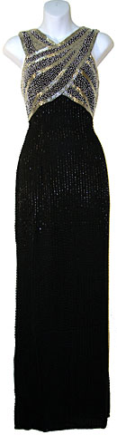 #8134. Strapless Beaded Formal Dress.
