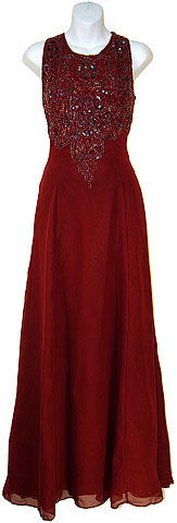 #8396. Full Length Formal Gown with Beaded Bodice.