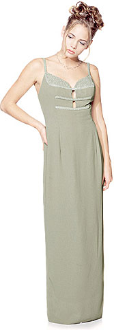 Holed Front and Beaded Long Dress