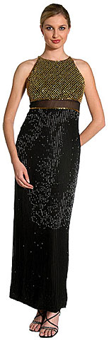 #8687. Transparent Back Beaded Formal Evening Dress.