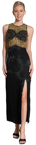 #8705. Bustier Beadwork Sleeveless Formal Gown.