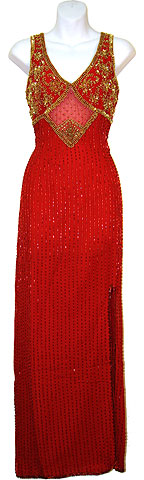 Sequined Cocktail Dress with Front-Side Slit