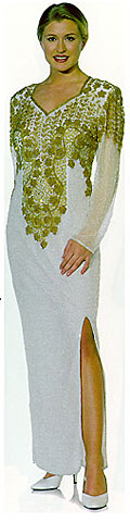 #8801. Multiple Flower Beaded Formal Gown.