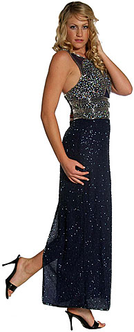 #8822. Transparent Top & Thick Back Strapped  Formal Dress.