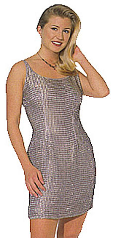 #8841. Fully Beaded Sleeveless Short Dress.