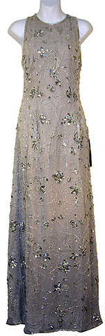 #8851. Floral Bead Sleeveless Dress.