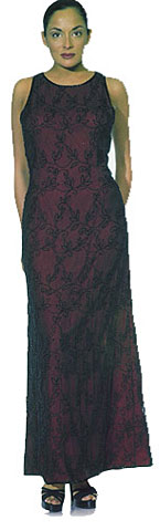 #8873. Floral Beadwork Silk Dress.