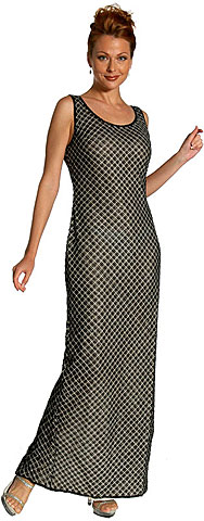 Diagonal Beaded Full Length Formal Dress