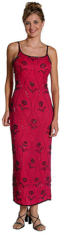 #8973. Floral Black Bead Dress.