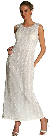 Full Length Sleeveless Beaded Formal Dress. 8990.