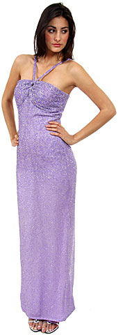 V Straps Sequined Prom Dress. 9231.