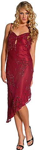 #9232. Asymmetric Beaded Formal Dress .