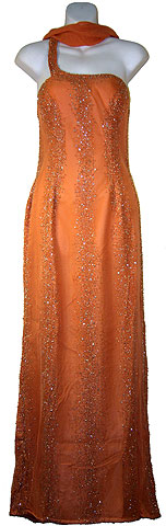 #9239. Single Shouldered Silk Prom Dress.