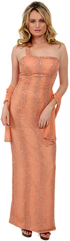 Single Shouldered Silk Chiffon Pageant Dress. 9239.