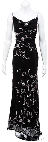 Hand Beaded Pull Over Formal Dress