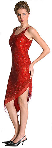Asymmetrical Beaded Short Evening Cocktail Dress
