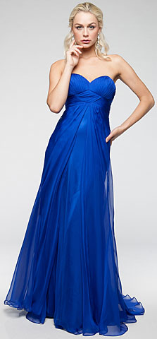 Strapless Double Layered Chiffon Formal Bridesmaid Dress. a304t.