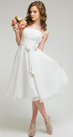 Strapless Bridesmaid dress with detachable sash. a311.